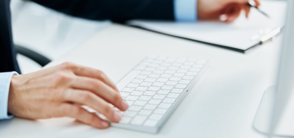 typing on the keyboard desktop official office